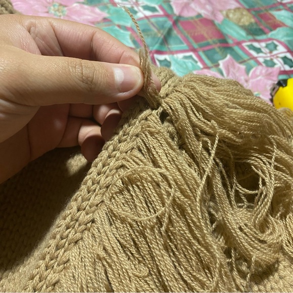 Johanna Ortiz Camel Elegancia Natural Sweater Brown Fringe Medium Read Descrip. - Picture 4 of 16